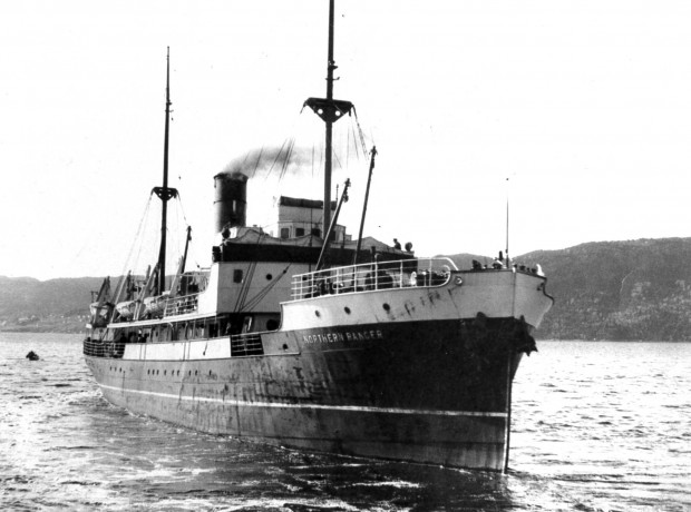 the northern ranger sailing away from shore