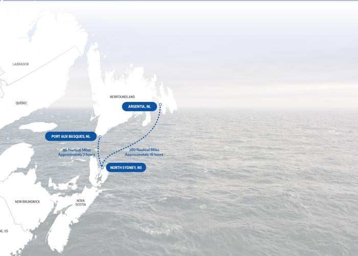 Marine Atlantic Sailing Route Map