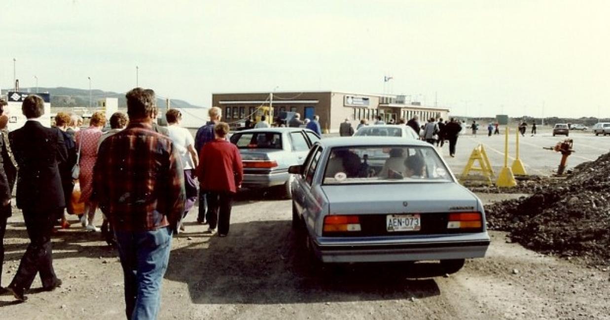 people walking towards the argentia ferry terminal