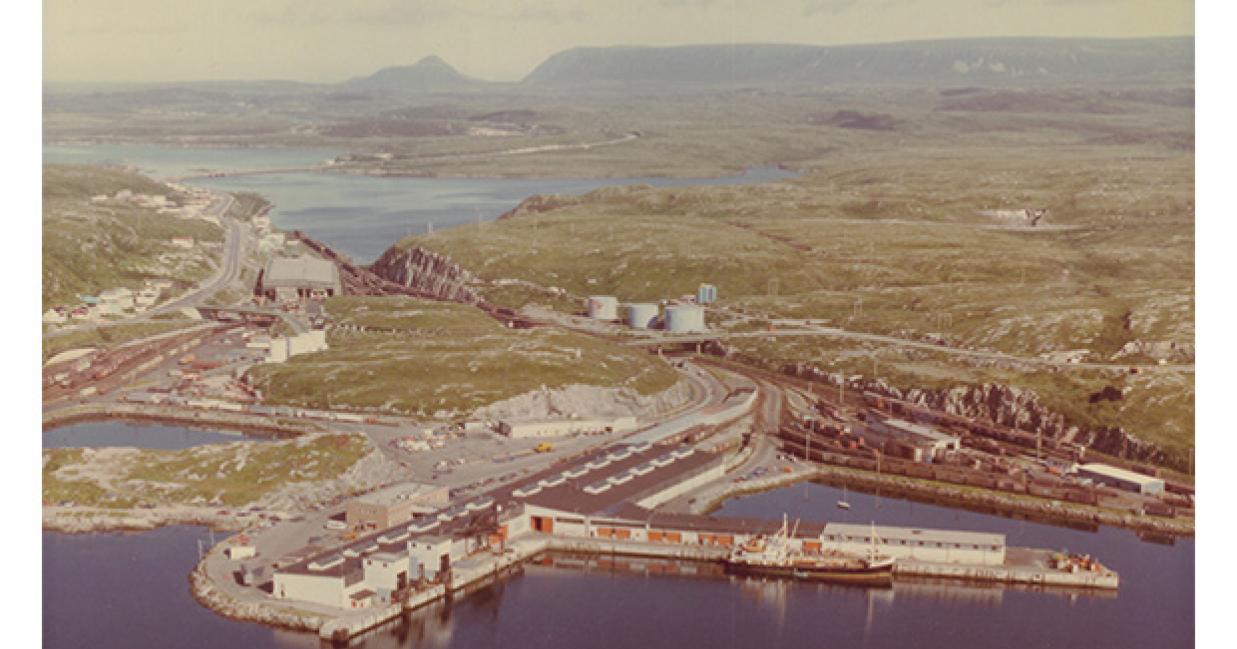 aerial of the port aux basque terminal