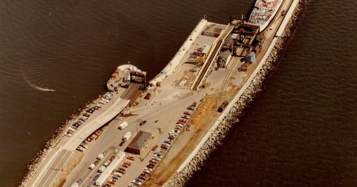 Aerial shot of parking lot