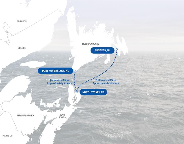 Marine Atlantic Sailing Route Map