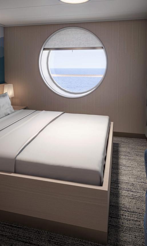 Deluxe cabin with an ocean view