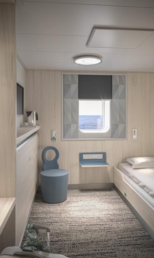 Two bed cabin with an ocean view